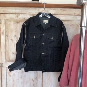 Nikijon Denim Jacket with zip off sleeves, chunky zipper!, waxed denim body